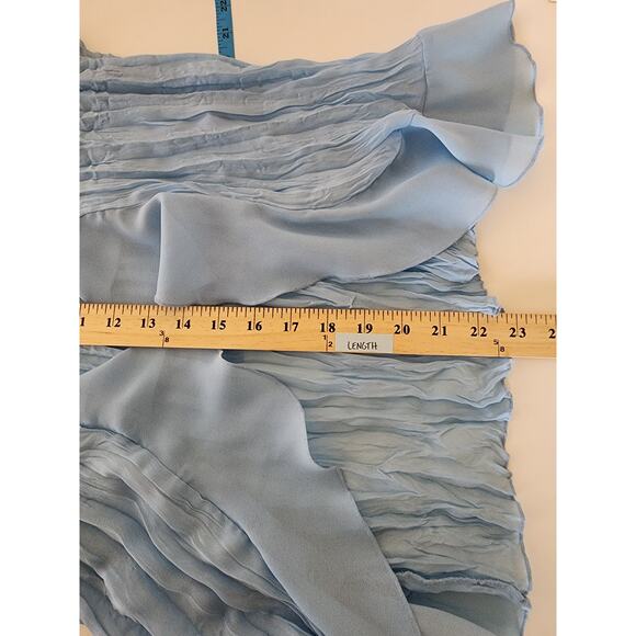 MICHELE MICHELLE Blue Batwing Sleeve Ruffle Open Front Top SZ M - Picture 6 of 6